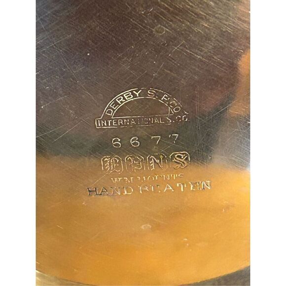 Footed Serving Tray Derby S P Co Silver Plate Pierced Edge # 6677 10” (0748) - Picture 5 of 5